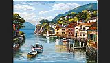 Village Canvas Paintings - Village on the Water